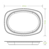 23x16cm/ 9.2x6.5" Rectangular Oval Plant Fibre Plate - Cafe Supply