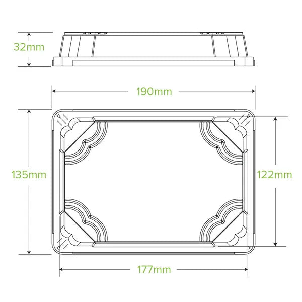 Medium PLA Sushi Tray Lid - Cafe Supply