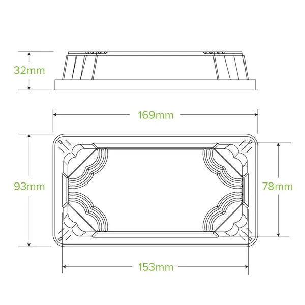 Small PLA Sushi Tray Lid