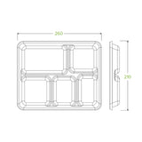5-Compartment Plant Fibre Tray - Cafe Supply
