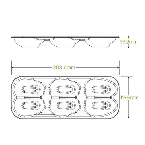 Plant Fibre Oyster Tray Base - Cafe Supply