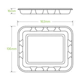 16x14x2cm / 6x5" Plant Fibre Produce Tray - Cafe Supply