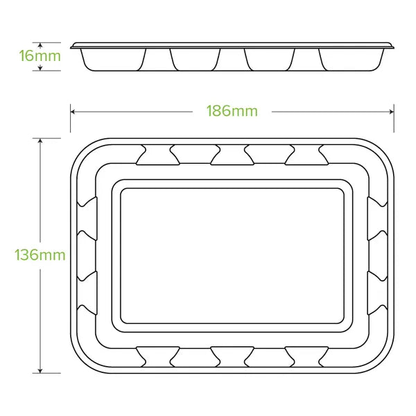 19x14x2cm / 7x5" Plant Fibre Produce Tray