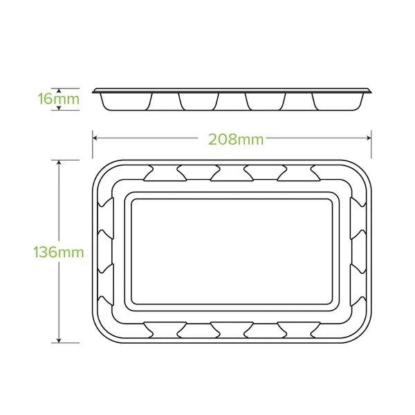 21x14x2cm / 8x5" Plant Fibre Produce Tray - Cafe Supply