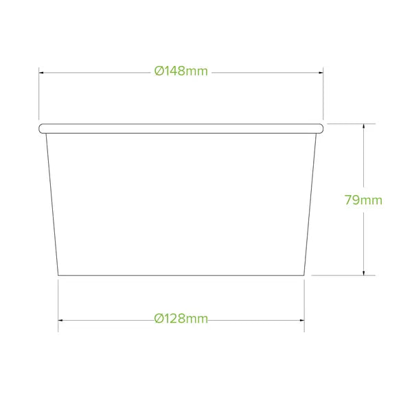 1,000ml Large White BioBowl - Cafe Supply