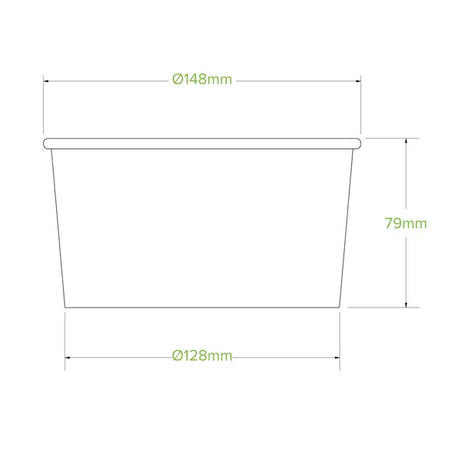 1,000ml Large White BioBowl - Cafe Supply
