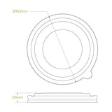 500-1,000ml PLA Kraft BioBowl lid - Cafe Supply