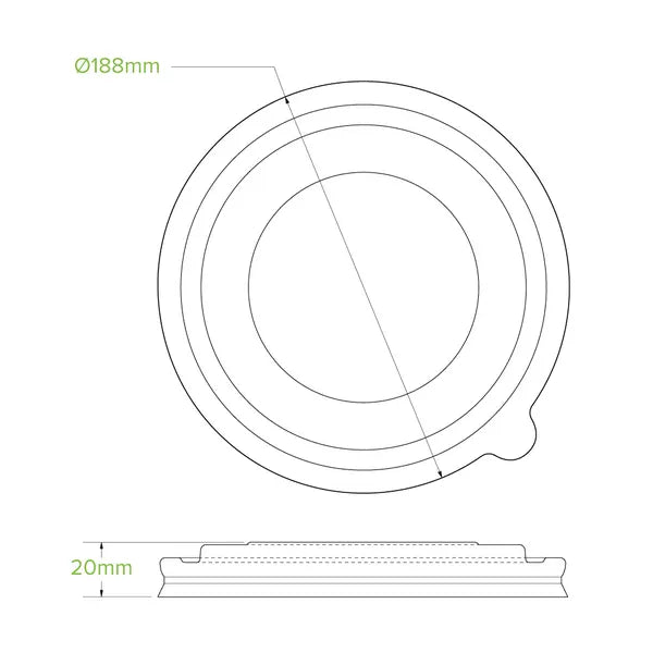 1,300ml PLA Kraft BioBowl Lid - Cafe Supply