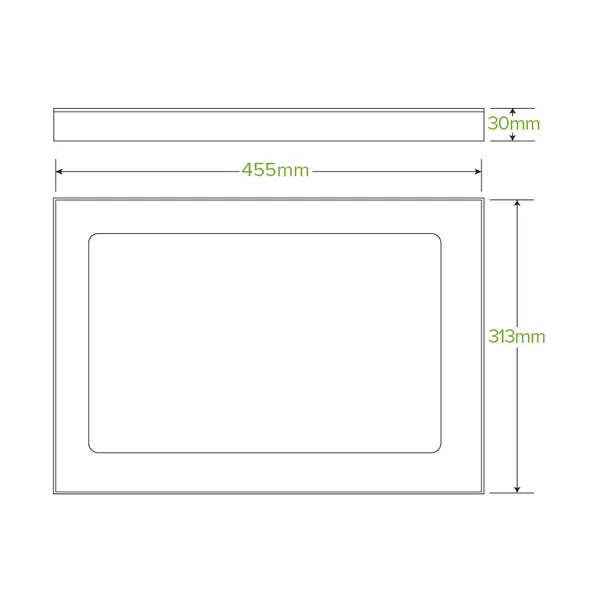 Extra Large BioBoard Catering Tray PLA Window Lid - Cafe Supply