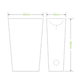 Unlined Large Enclosed BioBoard Chip Box - Cafe Supply