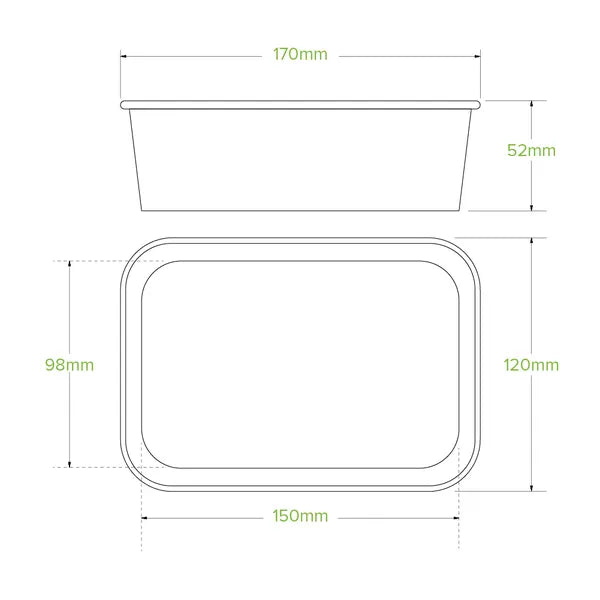 650ml White BioBoard Takeaway Base - Cafe Supply
