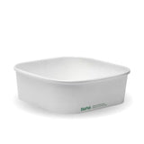 1,000ml White BioBoard Square Takeaway Base - Cafe Supply
