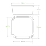 1,200ml White BioBoard Square Takeaway Base