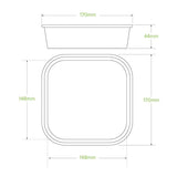 750ml Kraft BioBoard Square Takeaway Base - Cafe Supply