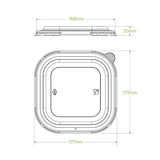 750ml-1,400ml Clear PP Square Takeaway Lid - Cafe Supply