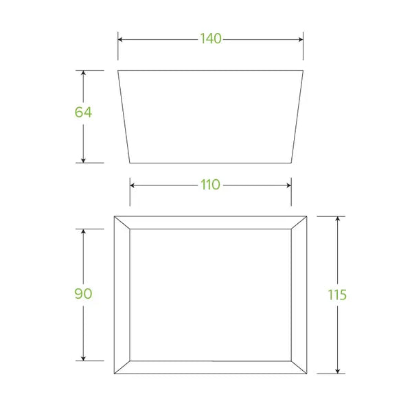 Small BioBoard Lunch Box With Window - Cafe Supply