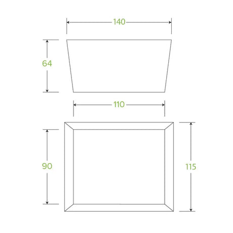 Small BioBoard Lunch Box With Window - Cafe Supply