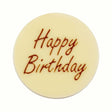 Chocolate White - "Happy Birthday" Round 75mm (50PK) - Cafe Supply