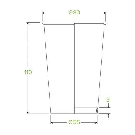 320ml / 10oz (80mm) White Single Wall BioCup - Cafe Supply
