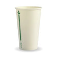 350ml / 12oz (80mm) White Green Line Single Wall BioCup - Cafe Supply