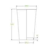 350ml / 12oz (80mm) White Green Line Single Wall BioCup - Cafe Supply