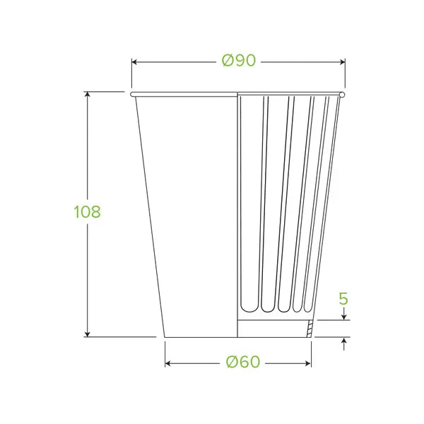 390ml / 12oz (90mm) White Double Wall BioCup - Cafe Supply