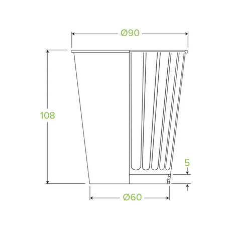 390ml / 12oz (90mm) White Double Wall BioCup - Cafe Supply