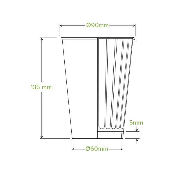 460ml / 16oz (90mm) Black Double Wall BioCup