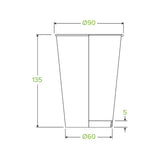 510ml / 16oz (90mm) White Single Wall BioCup - Cafe Supply