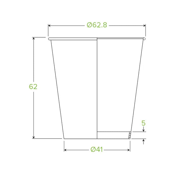 120ml / 4oz (63mm) White Single Wall BioCup - Cafe Supply