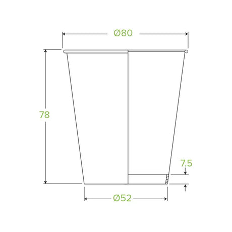 230ml / 6oz (80mm) Black Single Wall BioCup - Cafe Supply