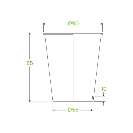 280ml / 8oz (90mm) Leaf Single Wall BioCup - Cafe Supply