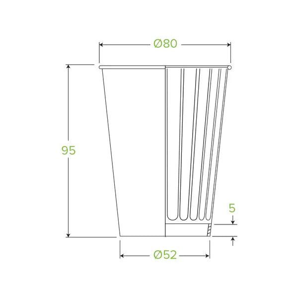 255ml / 8oz (80mm) White Double Wall BioCup - Cafe Supply