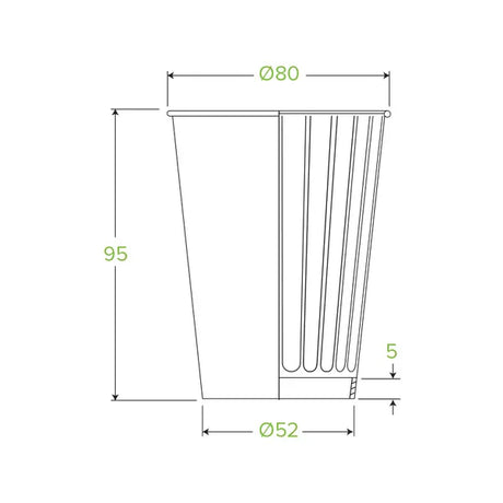255ml / 8oz (80mm) White Double Wall BioCup - Cafe Supply