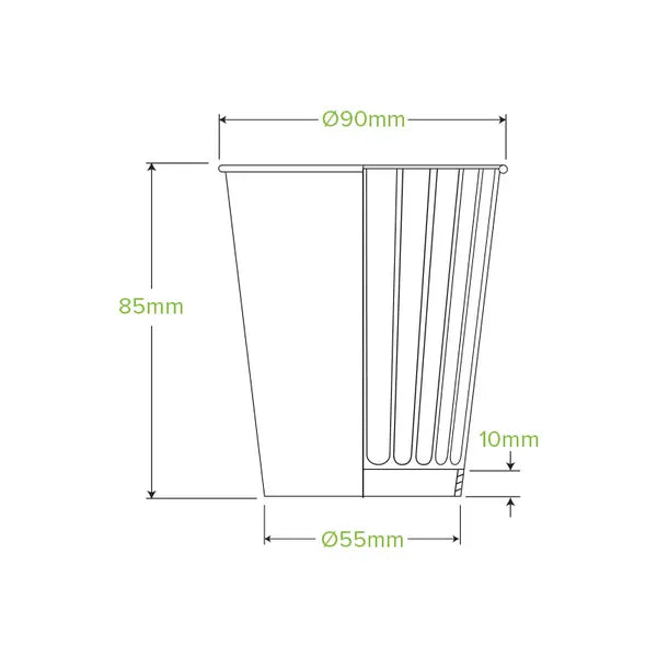 295ml / 8oz (90mm) White Double Wall BioCup - Cafe Supply