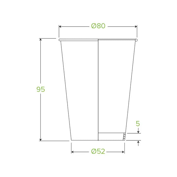 280ml / 8oz (80mm) White Single Wall BioCup - Cafe Supply