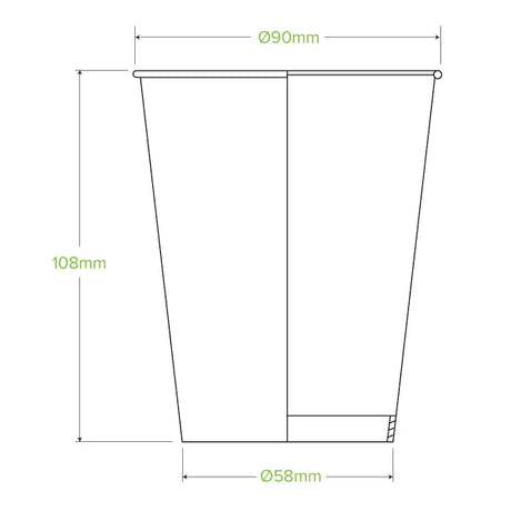 390ml / 12oz (90mm) Green Cold Paper BioCup - Cafe Supply