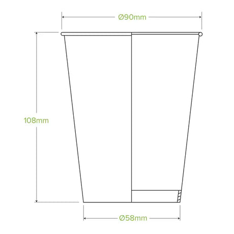 12oz White Cold Paper BioCup - Cafe Supply