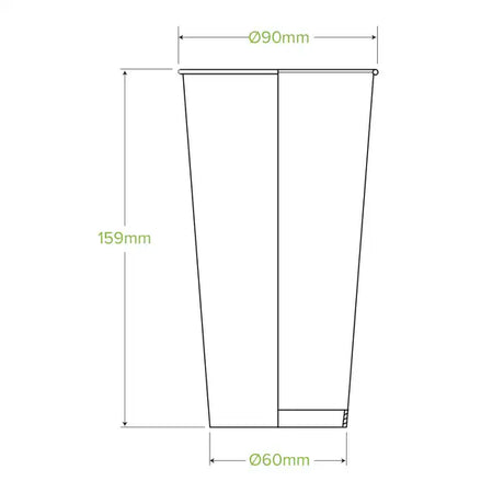 20oz White Cold Paper BioCup - Cafe Supply