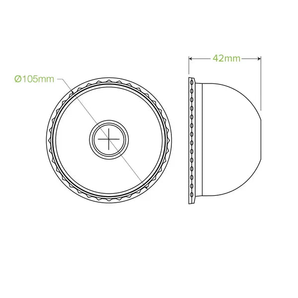105mm Clear PET Dome Cold Paper BioCup Lid