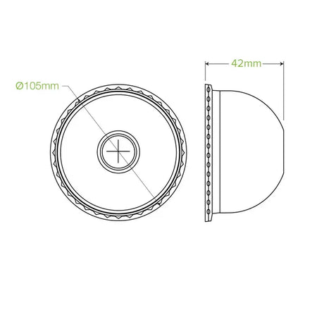 105mm Clear PET Dome Cold Paper BioCup Lid - Cafe Supply