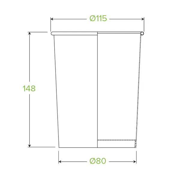 950ml / 32oz Kraft BioBowl - Cafe Supply