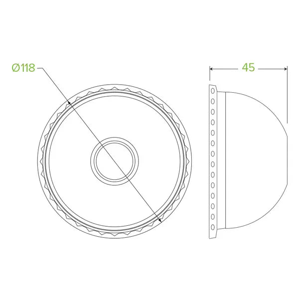 430-950ml / 12-32oz PET Dome BioBowl Lid - Cafe Supply