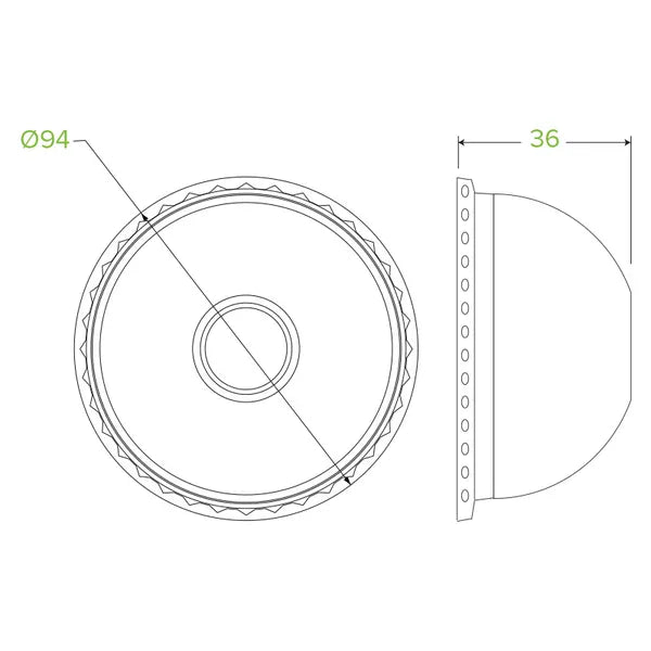 250ml / 8oz PET Dome BioBowl Lid - Cafe Supply
