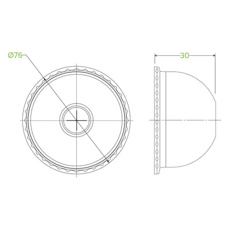 60-280ml Dome Clear BioCup Lid - Cafe Supply