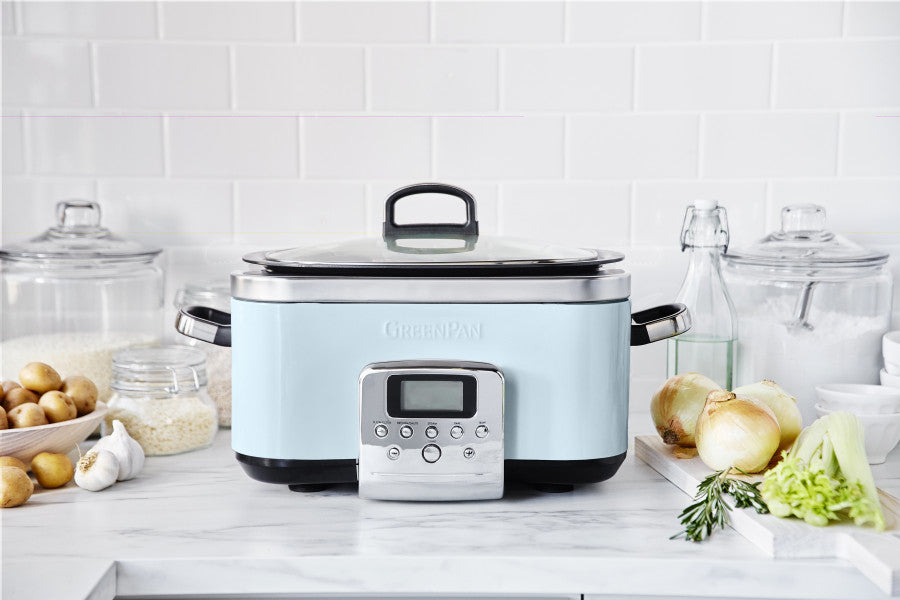 GreenPan Slow Cooker 6L  - Blue Haze - Cafe Supply