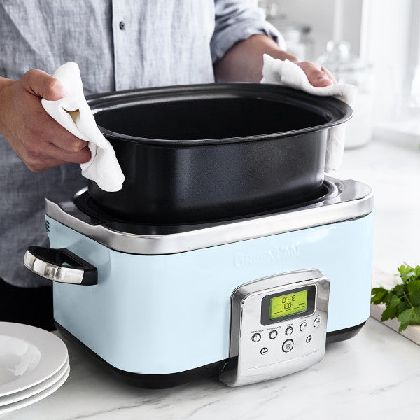 GreenPan Slow Cooker 6L  - Blue Haze - Cafe Supply