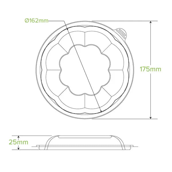 840 & 1,080ml / 24 & 32oz Clear Salad BioBowl Lid - Cafe Supply