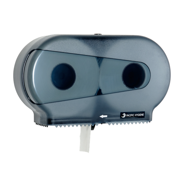 Pacific Hygiene Double Jumbo Toilet Roll Dispenser - Black - Cafe Supply