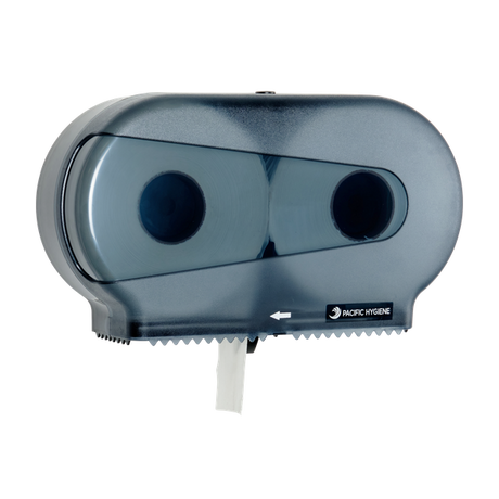 Pacific Hygiene Double Jumbo Toilet Roll Dispenser - Black - Cafe Supply